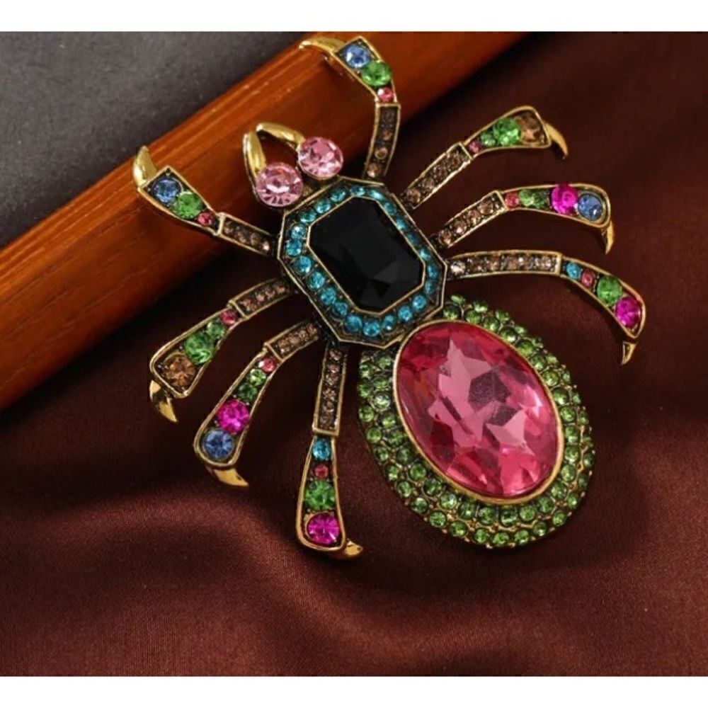 🕷️ Betsey Johnson stunning colorful spider brooch 🕷️